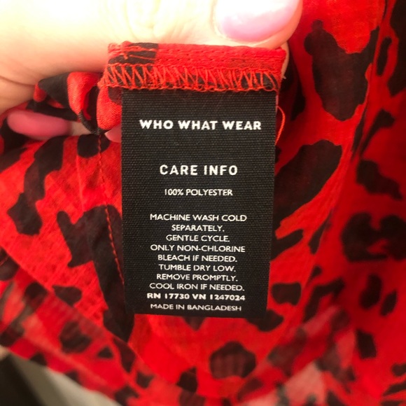Who What Wear Red Cheetah Print Halter Blouse - Picture 7 of 9